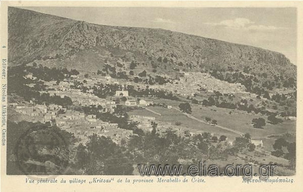Vue générale du village "Kritzas" de la province Merabello de Crète
